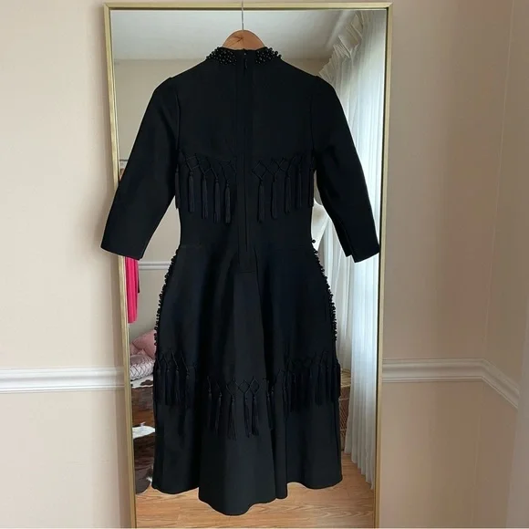 Front Row by Sara & Goldy Beaded Black Tea Length Formal Dress Size XS - Picture 15 of 15